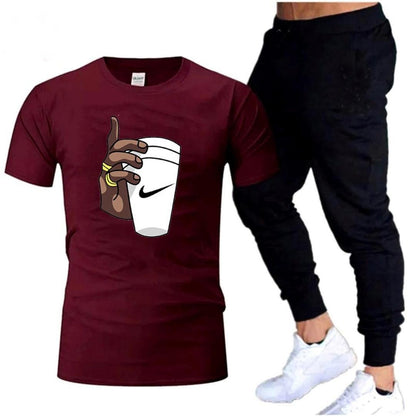 Premium Micro Men’s Tracksuit Cup Hand Print – Comfortable Sportswear | Gym & Workout Suit