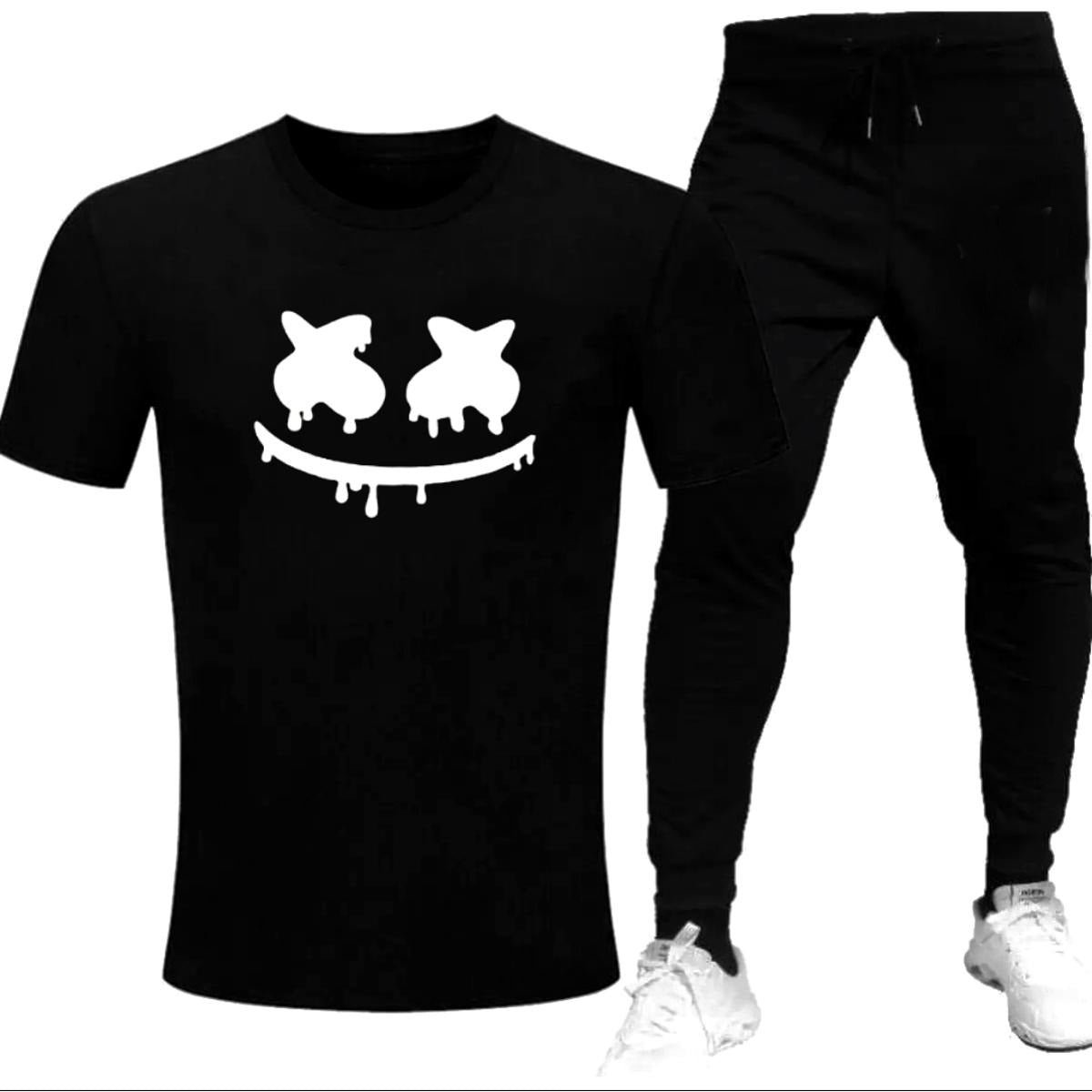 Premium Micro Men’s Tracksuit Smile Face Print – Comfortable Sportswear | Gym & Workout Suit