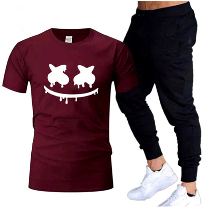 Premium Micro Men’s Tracksuit Smile Face Print – Comfortable Sportswear | Gym & Workout Suit