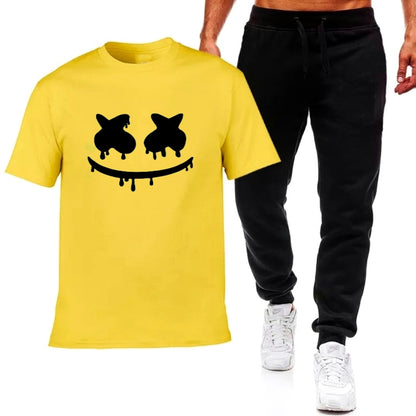 Premium Micro Men’s Tracksuit Smile Face Print – Comfortable Sportswear | Gym & Workout Suit