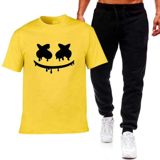 Premium Micro Men’s Tracksuit Smile Face Print – Comfortable Sportswear | Gym & Workout Suit