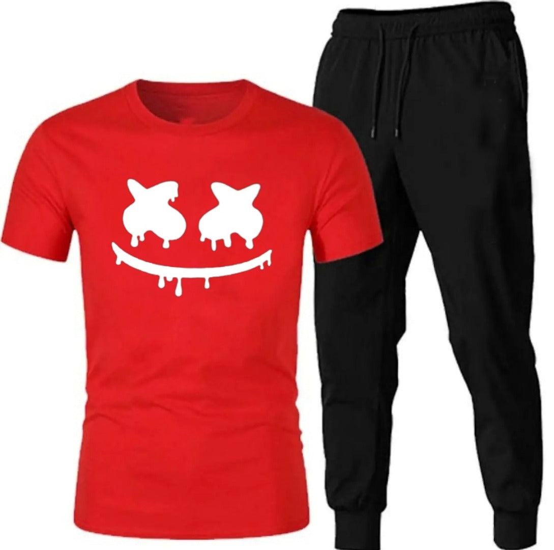 Premium Micro Men’s Tracksuit Smile Face Print – Comfortable Sportswear | Gym & Workout Suit
