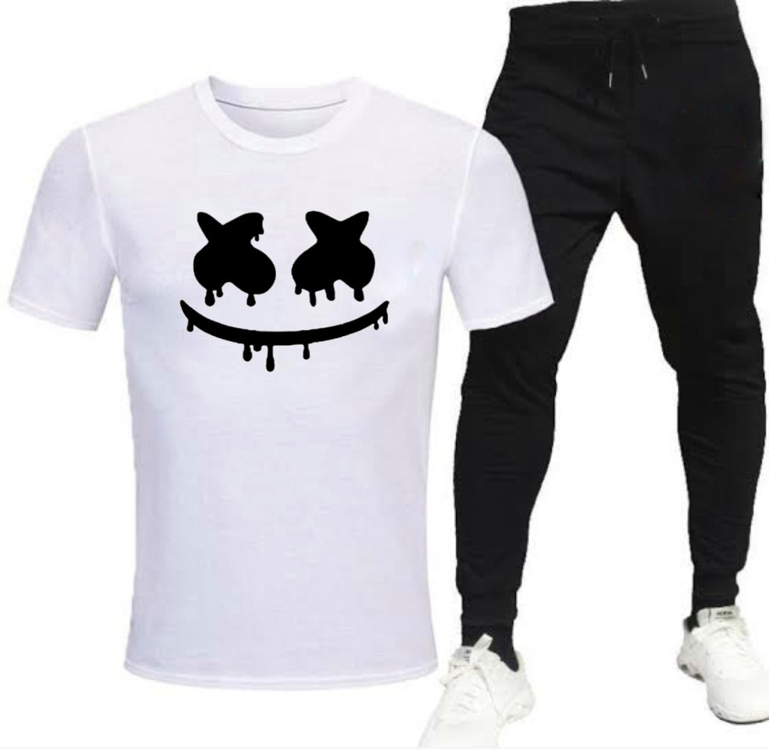 Premium Micro Men’s Tracksuit Smile Face Print – Comfortable Sportswear | Gym & Workout Suit