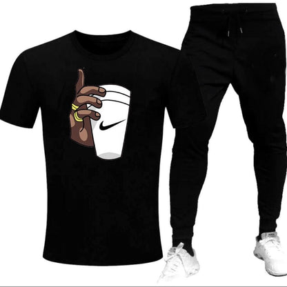 Premium Micro Men’s Tracksuit Cup Hand Print – Comfortable Sportswear | Gym & Workout Suit