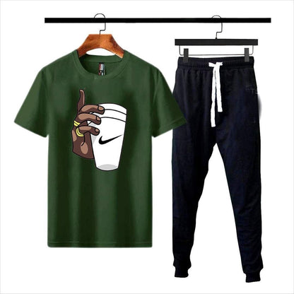 Premium Micro Men’s Tracksuit Cup Hand Print – Comfortable Sportswear | Gym & Workout Suit